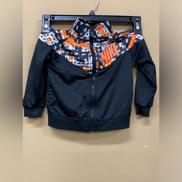 Nike Baby Track Jacket Black Orange Logo Size 24 Months - Picture 2 of 6